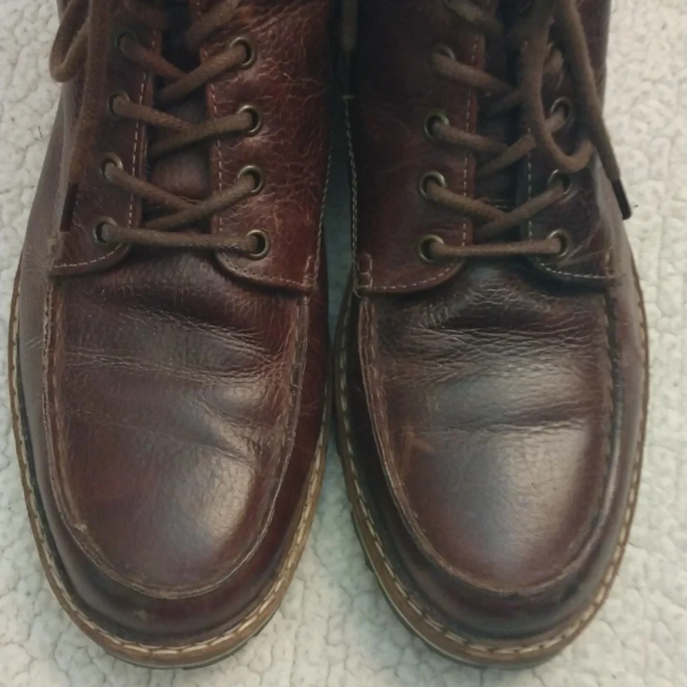 Four Brothers Airfield Moc Toe Side Zip Leather Boots 10.5